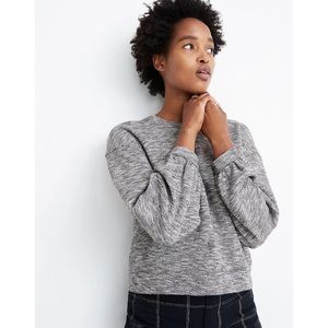 Madewell Textured Crewneck Ballon Sleeve Gray Size M